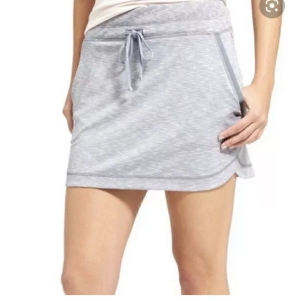 Athleta Womens Heathered Techie Terry Athletic Skirt Gray Sz XS 700464